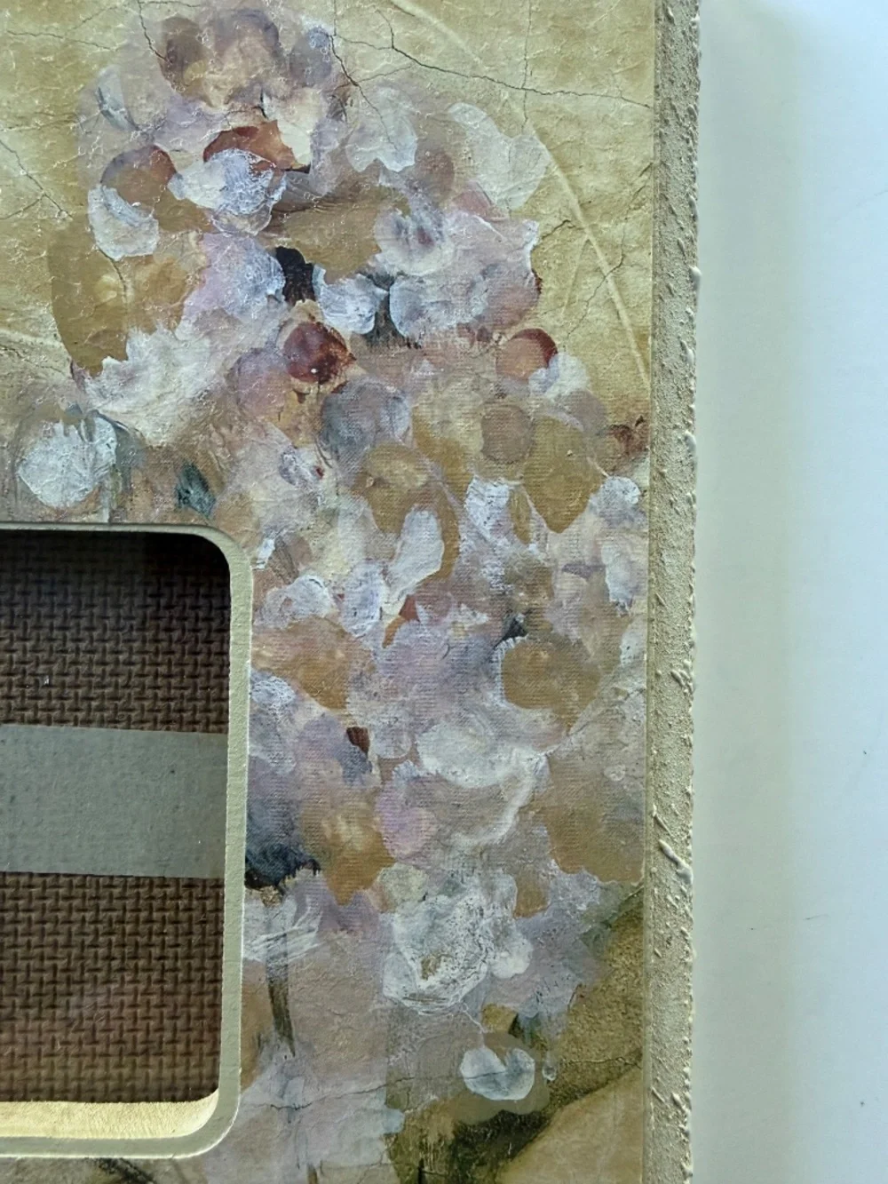 Vintage Pier 1 Cheri Blum Lilac on Cracked Linen Picture Photo Frame